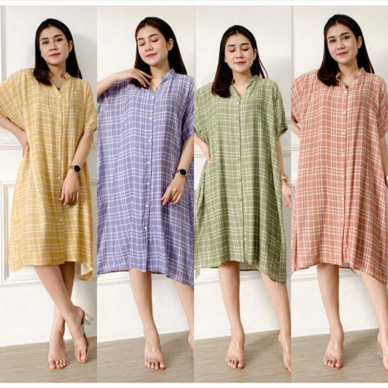 POYA DASTER BY MORIST | PAKAIAN TIDUR DASTER HALUS JUMBO POLOS MOTIF ABSTRAK KOTAK ADEM KEKINIAN