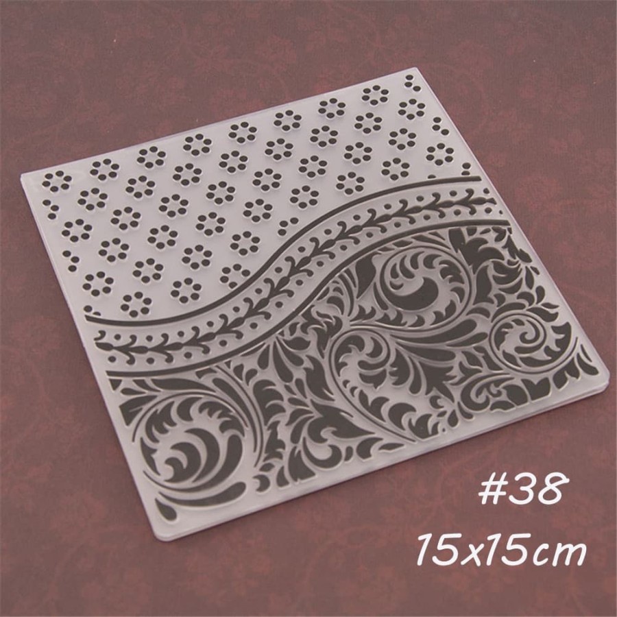 Card Cover Embossing Folder - Dots &amp; Floral Vines Embellishments