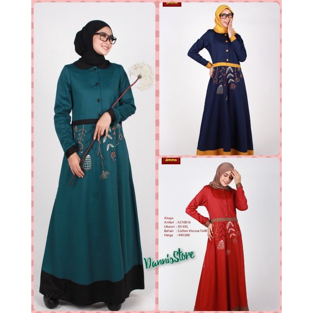 TERBARU Gamis DANNIS A210816 Dark Tosca - Navy - Merah