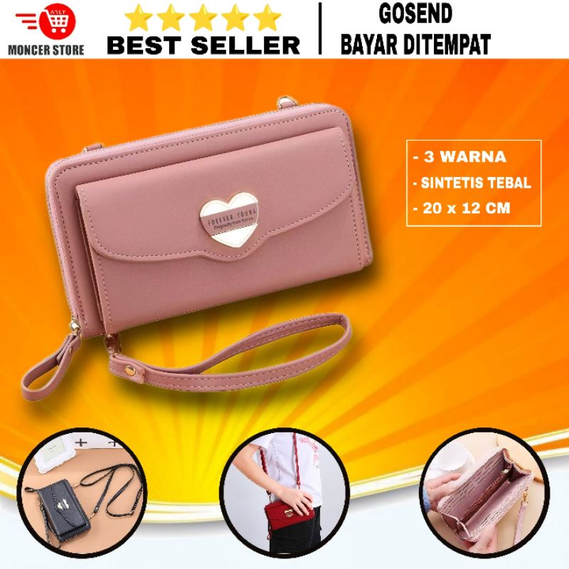 Tas Dompet Selempang Hp Kartu Uang Wanita Korea Dompet Kulit Wanita Panjang Remaja