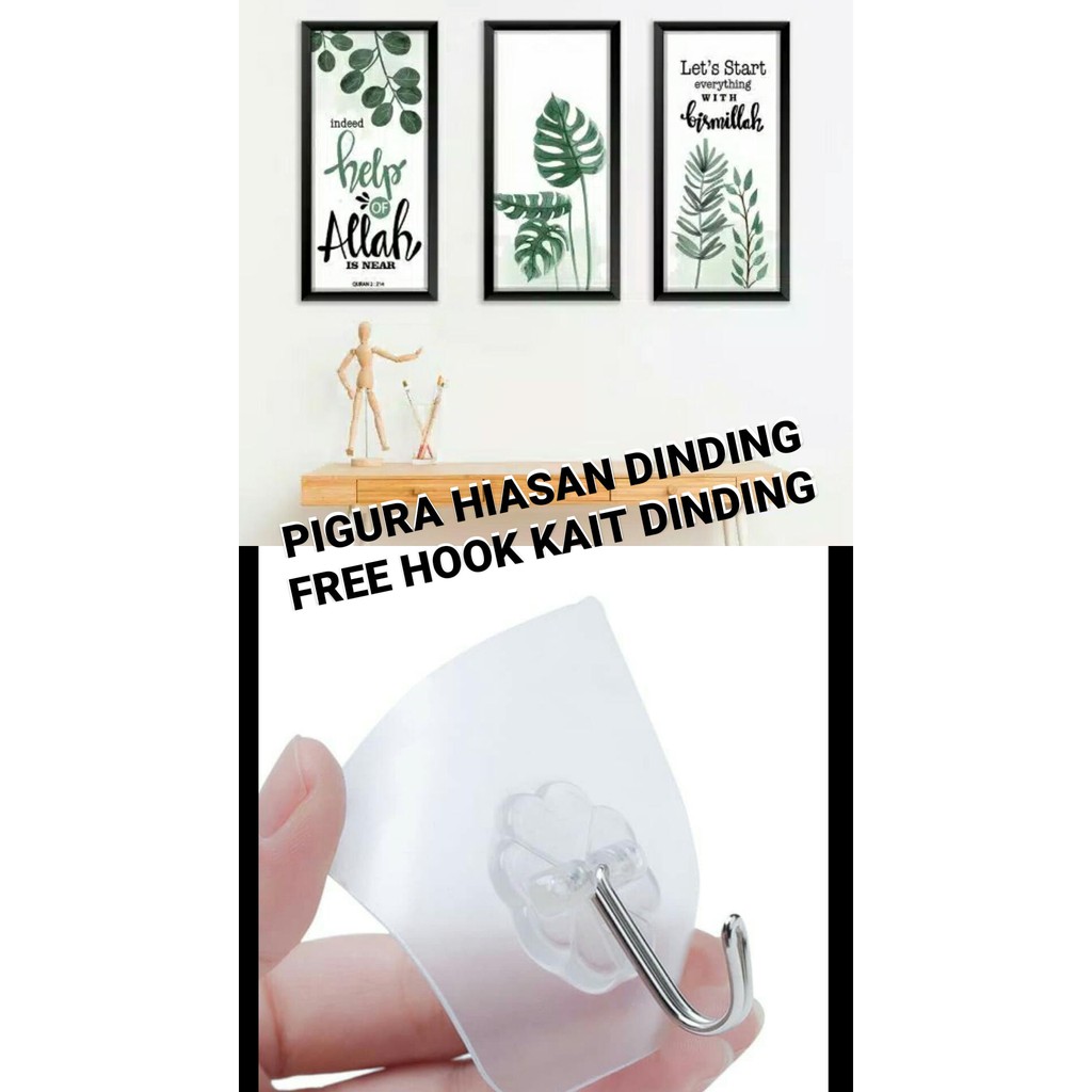 Pigura Hiasan Dinding Cantik Motif Tropical FREE Hook Kait Dinding