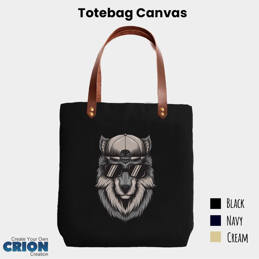 Totebag Canvas Synthetic Leather Strap Animal Cool Series - By crion