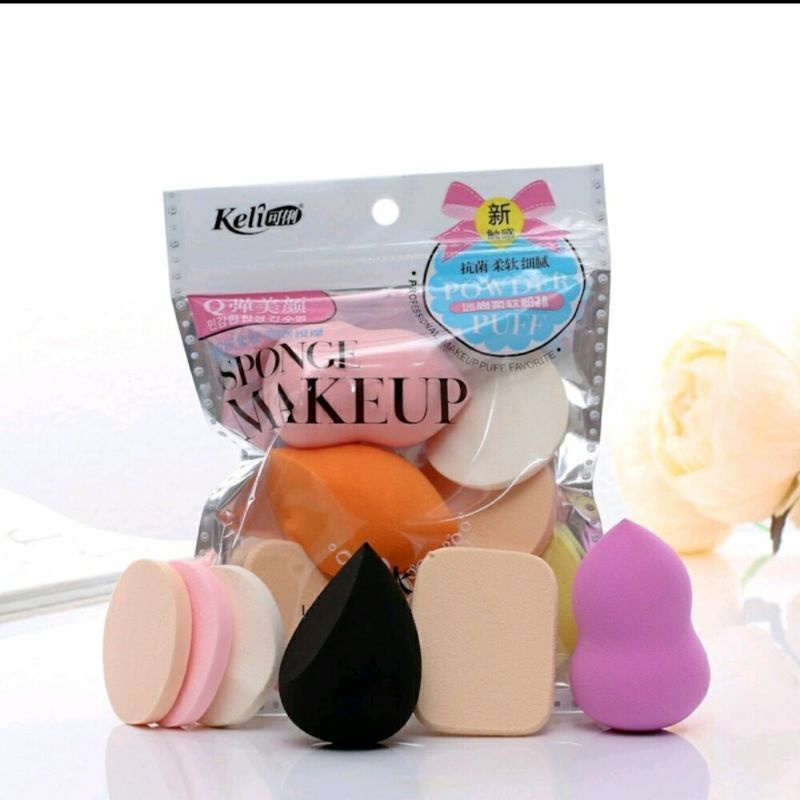 SPONS MAKE UP 6 IN 1 BEAUTY BLENDER SPONGE BEDAK ISI 6 PCS