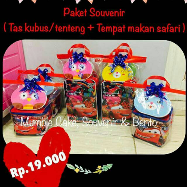 Souvenir Ultah Tas Kubus + Tempat Makan Safari