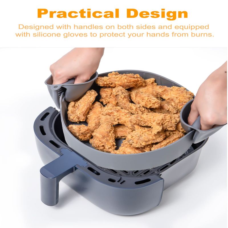 Air Fryer Silicone Pot/Basket Keranjang Baskom/Silicone Air Fryer Pot/Silikon Pot Round