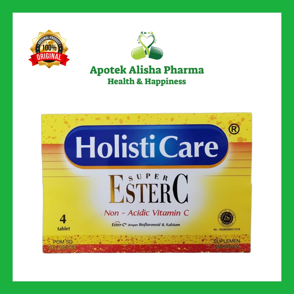 Ester C Tablet (Strip 4tablet ) - Holisticare Super Ester-C Tablet Vitamin C 500 Aman Lambung