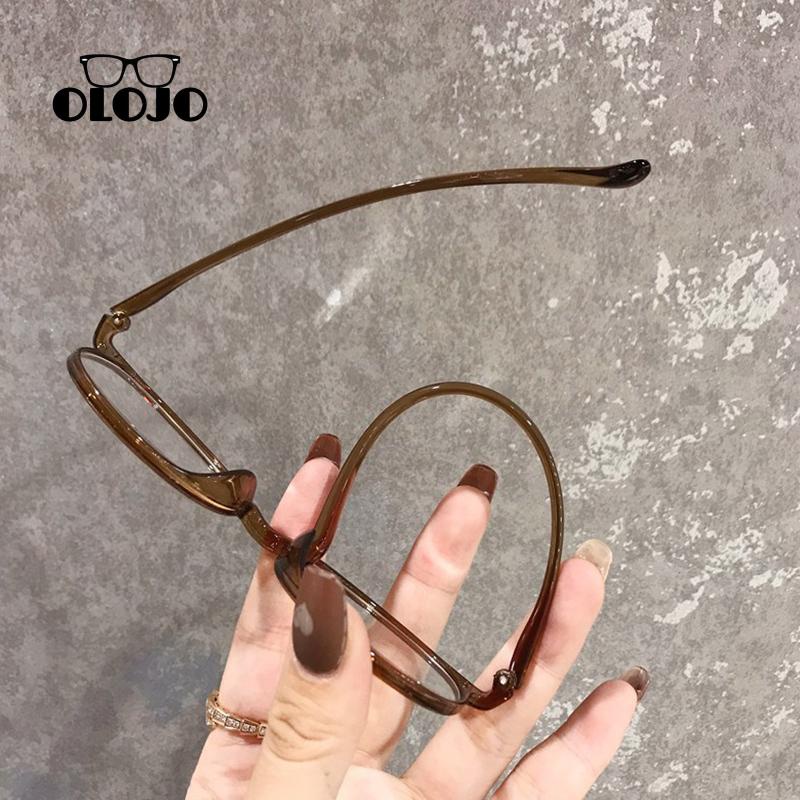 【COD】Kacamata Anti Radiasi Korea Wanita kacamata oval leopard print Untuk Pria Dan Wanita Fashion retro flat Eyeglasses