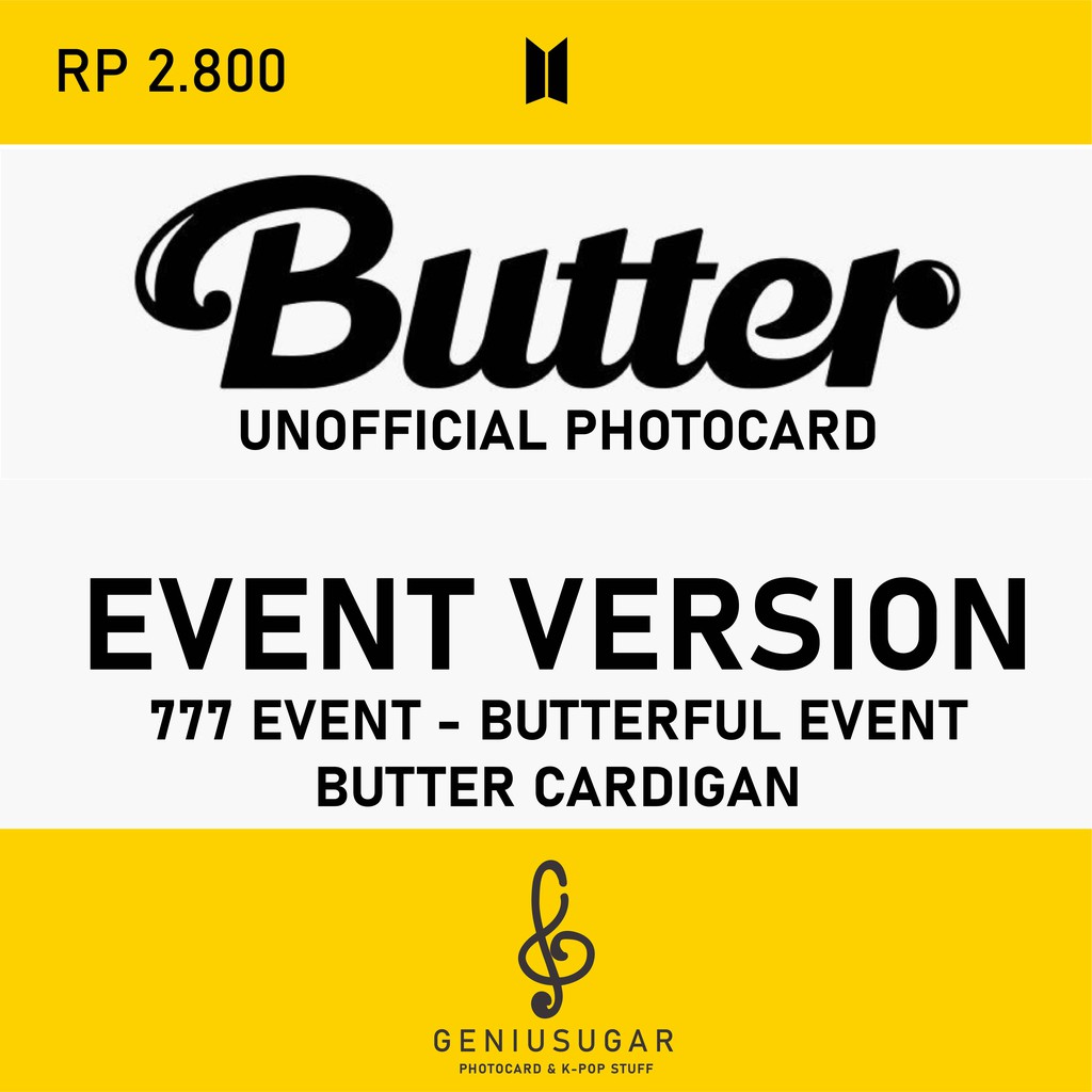 [REPLIKA BTS] PHOTOCARD 777 EVENT - BUTTERFUL EVENT - BUTTER CARDIGAN UNOFFICIAL