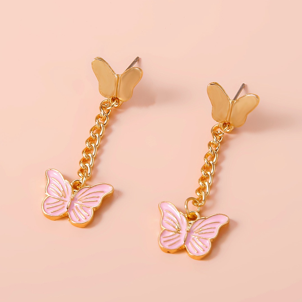 Anting-anting Liontin Kupu-kupu Mode Antik Anting Rumbai Logam Berkualitas Tinggi Untuk Wanita Aksesori Pesta Gaya Pantai Musim Panas