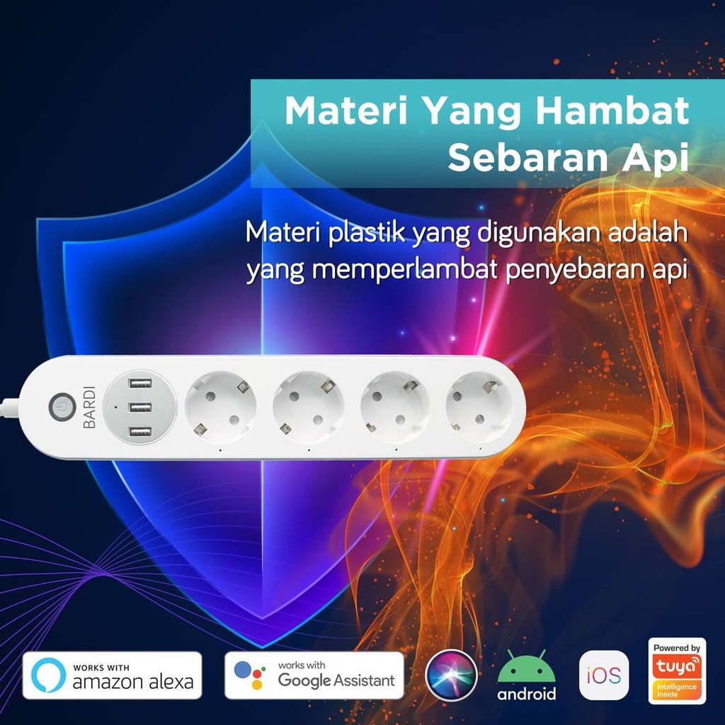 BARDI Smart Extension Power Strips Stop Kontak [Wifi] Colokan Listrik