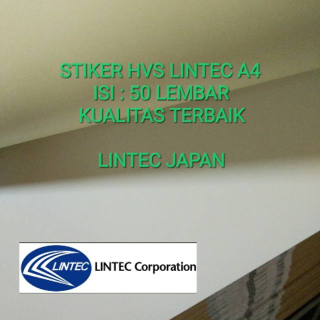 

Kertas stiker hvs LINTEC A4 ISI 50 LEMBAR