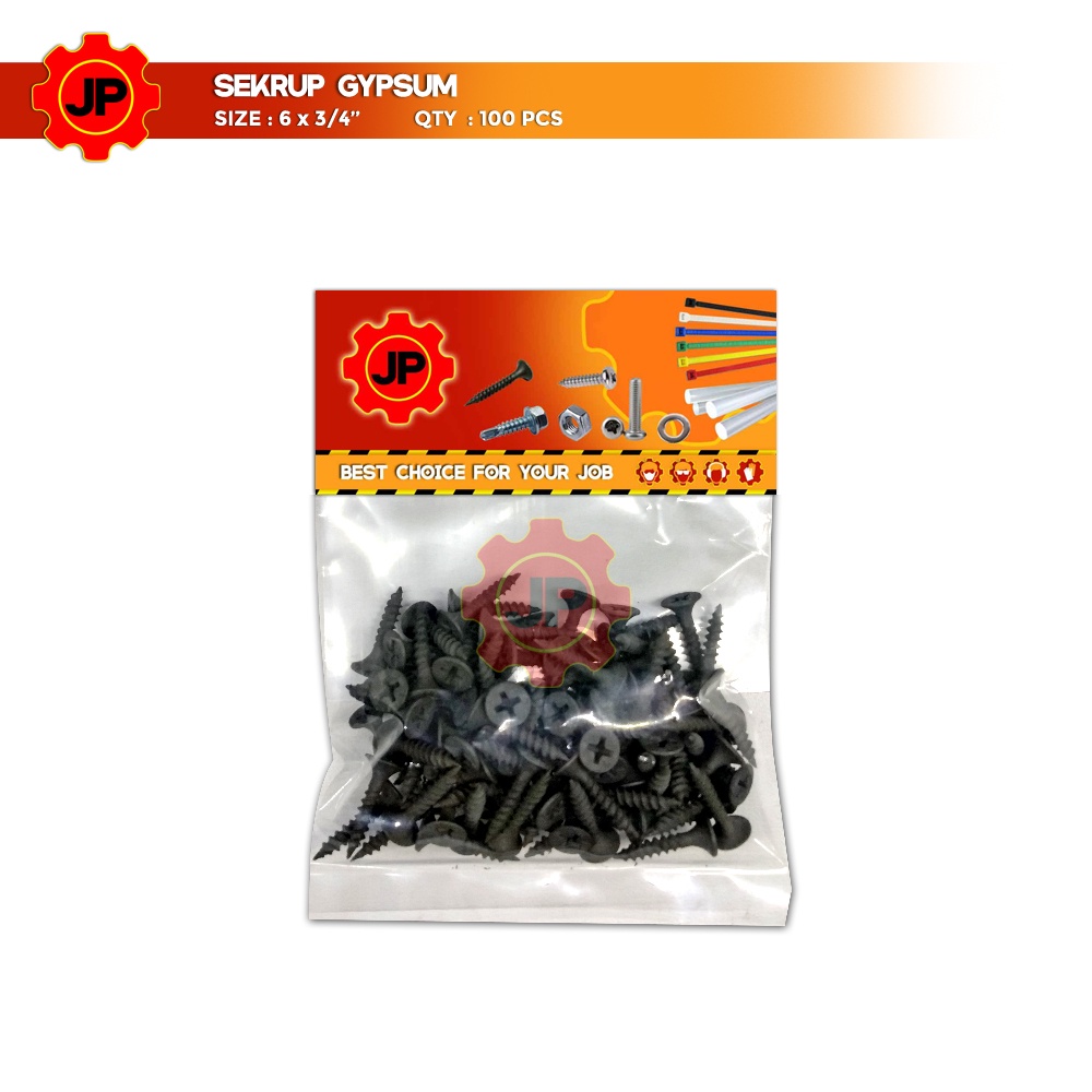 SEKRUP GYPSUM 6 x 3/4 - SKRUP DRYWALL - BAUT GIPSUM HITAM ISI 100 PCS