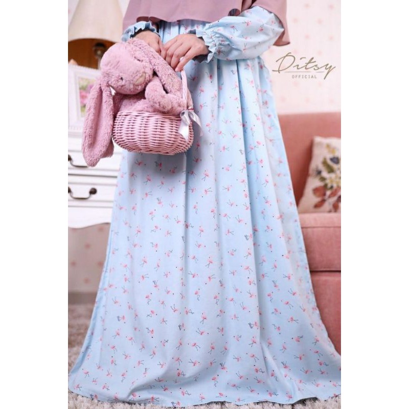 Ditsy Flamingo Cyan Size S