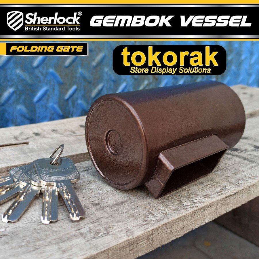 GEMBOK VESSEL FOLDING GATE SHERLOCK GEMBOK TABUNG RUKO GUDANG TOKO