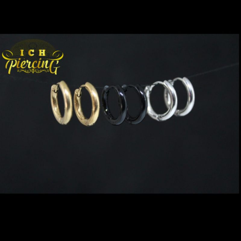 Anting hoop baja titanium pria wanita TERMURAH