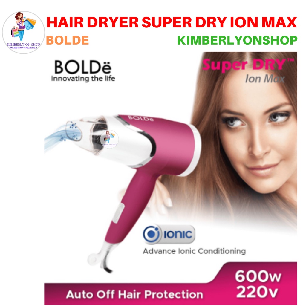 Hair Dryer Super Dry Ion Max Bolde Penggering Rambut