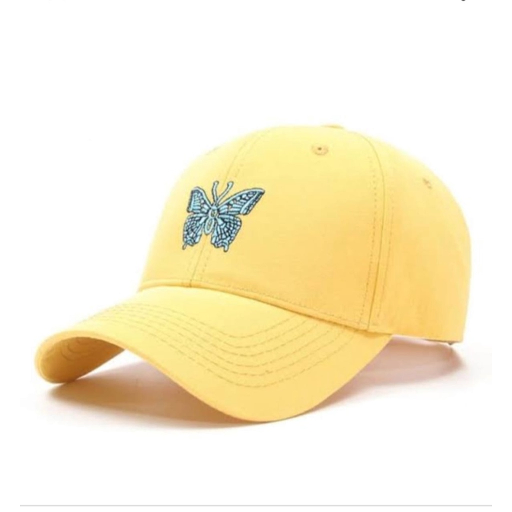 topi Baseball Cap Butterfly Bordir Cute Wanita Dewasa