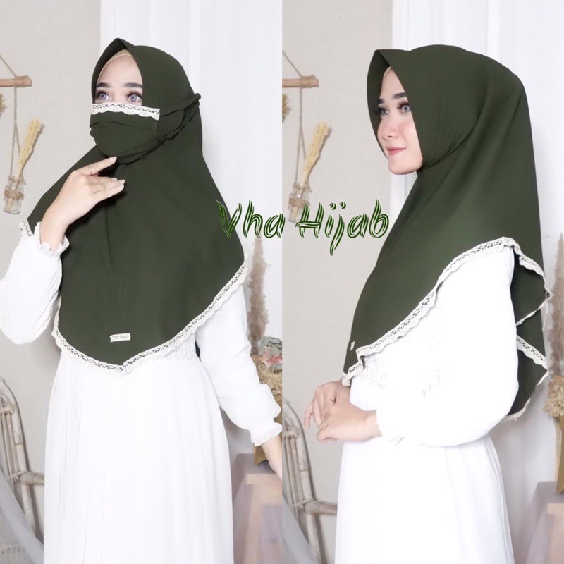 VHA | Khimar AUDY RENDA set masker husna