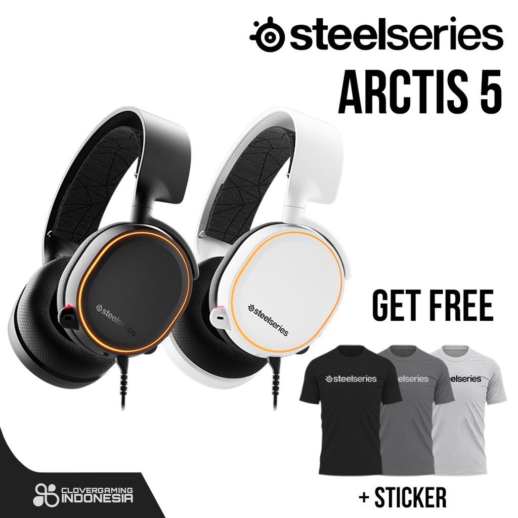 Steelseries Arctis 5 Gaming Headset RGB 7.1 DTS:X Surround - Black White