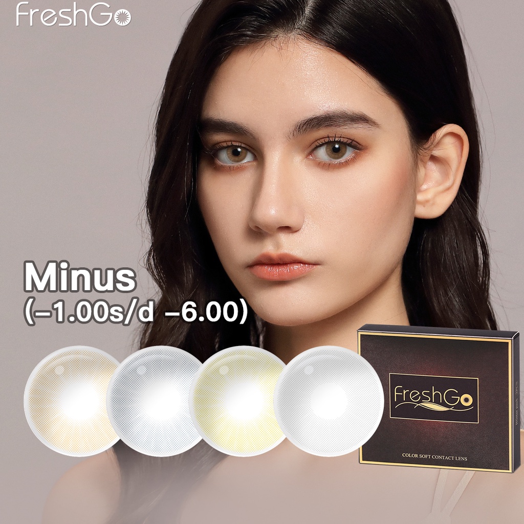 Softlens minus Freshgo (-0.00 s/d -6.00) lensa kontak 1 pasang /2 PCS  softlens  diameter 14.2mm mode mata besar