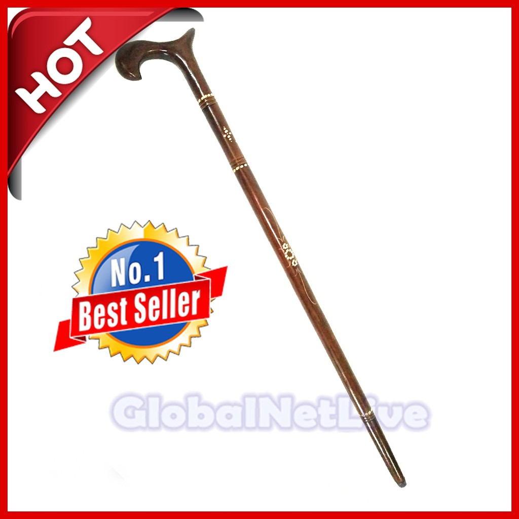 Tongkat Orang Tua Ukir Cukit | Teken Ukir Cukit | Alat Bantu Jalan - Kayu Jati