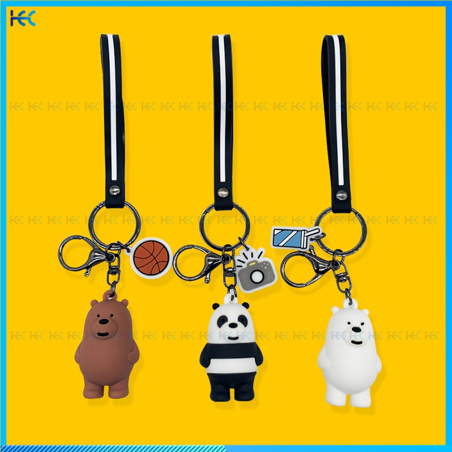 2022Creativity Anime Three little bears keychain three-dimensional cartoon key chain