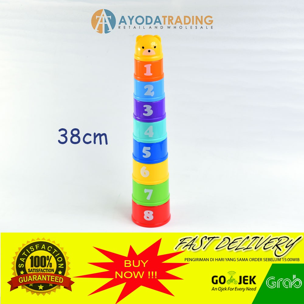 Stacking Cup Tower Susun Mainan Stimulasi Bayi Pintar