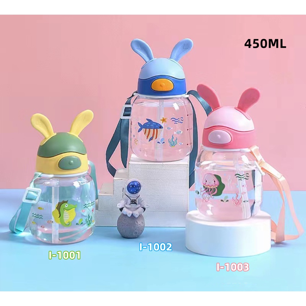 [SmallBell SHOP]BOTOL JERAMI ANAK / Botol Minum Bayi Sedotan Lucu Anak / Botol Kartun /Botol Minum Anak/Karakter Rabbit Bear Tutup Clip / Import / Botol Minum Bayi Gelas Anak Balita Training Cup Baby Viral