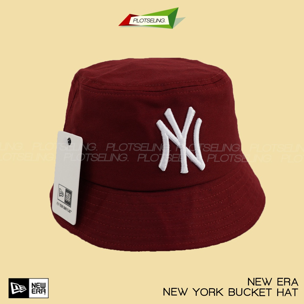 Topi BUCKET NY Unisex New York Hat Branded Original Grade Cream Coklat Hijau Hitam Merah Maroon Navy Putih Topi Pria Wanita Buket KPOP Selebgram Influencer Hijab Tidak Bolak Balik