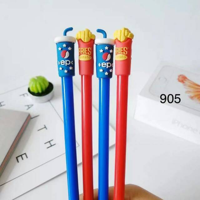

12pcs Pulpen French Fries , Pena Pepsi / Pulpen Kentang Goreng / Pulpen Bentuk Minuman Pepsi
