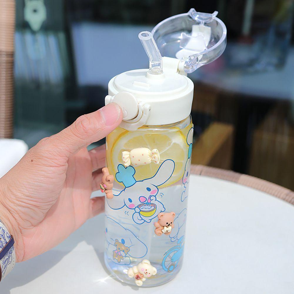 [Elegan] Botol Air Jerami 400ml Hadiah Kreatif Tali Perjalanan Kapasitas Besar Sippy Cup Nipple Bottle