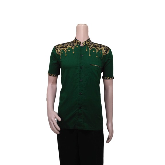 Hem Kemeja Batik Pria Katun Kombinasi Bordir