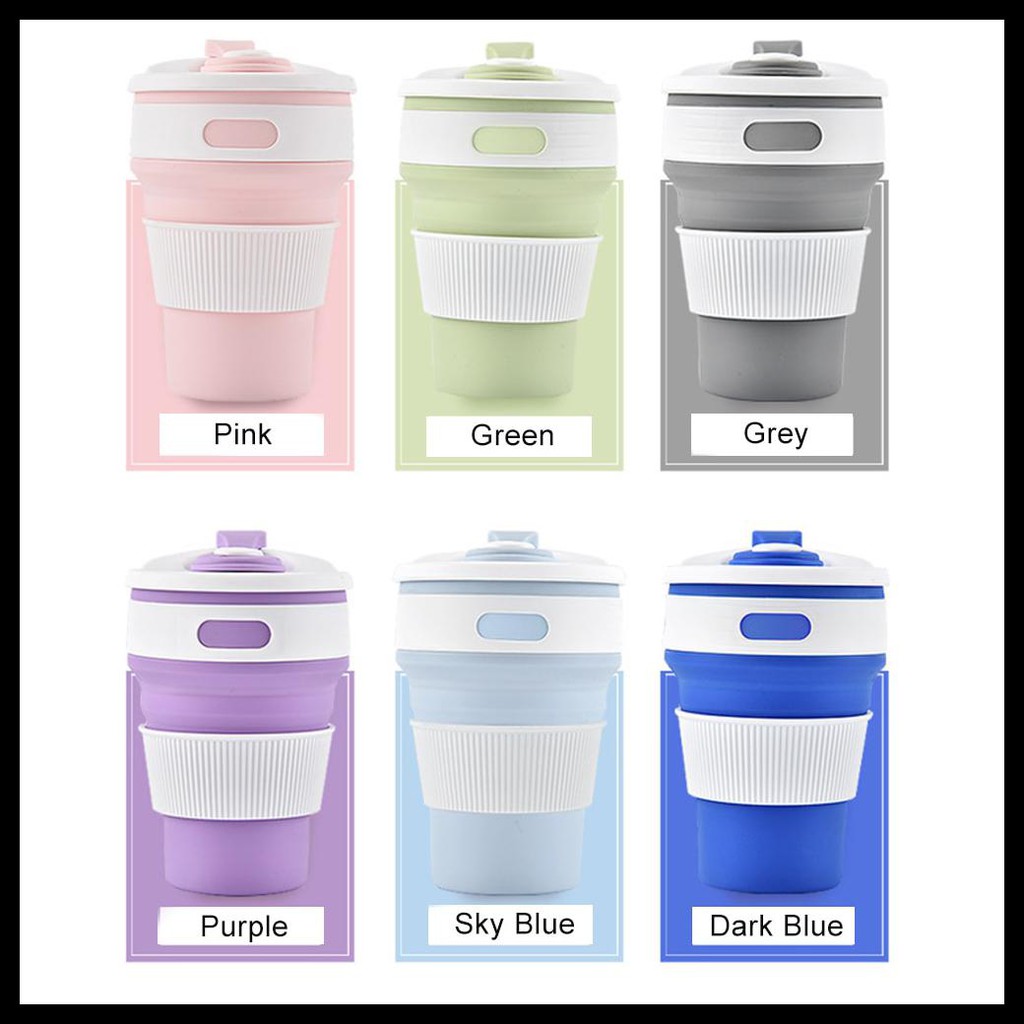 COLLAPSIBLE Gelas Lipat Silikon Foldable Travel Mug 350ml - GY56