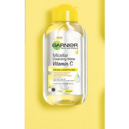 Garnier Micellar Cleansing Water Vitamin C( Untuk Kulit Kusam &amp; Sensitif) 120ml/400ml