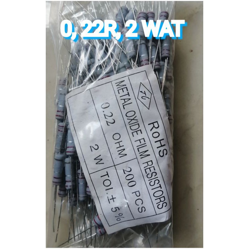 RESISTOR, 0,22 OHM, 2 WAT