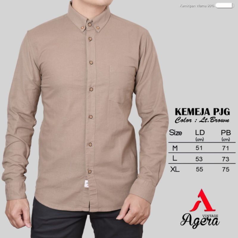 BAJU KEMEJA KERAH KERJA FORMAL PRIA LENGAN PANJANG ORIGINAL TERBARU AGERA