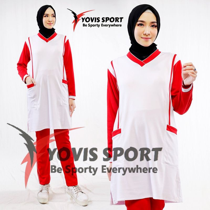 BAJU OLAHRAGA TUNIK MUSLIMAH/BAJU SETELAN OLAHRAGA ZUMBA SEPEDA/BAJU OLAHRAGA YOVIS SPORT