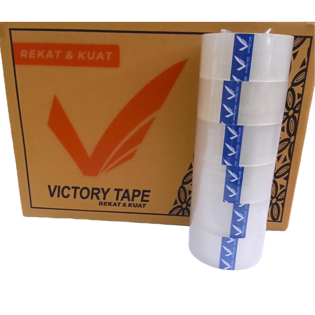 Lakban Bening 48 mm 80 Yard Transparan Plester Isolasi VICTORY TAPE