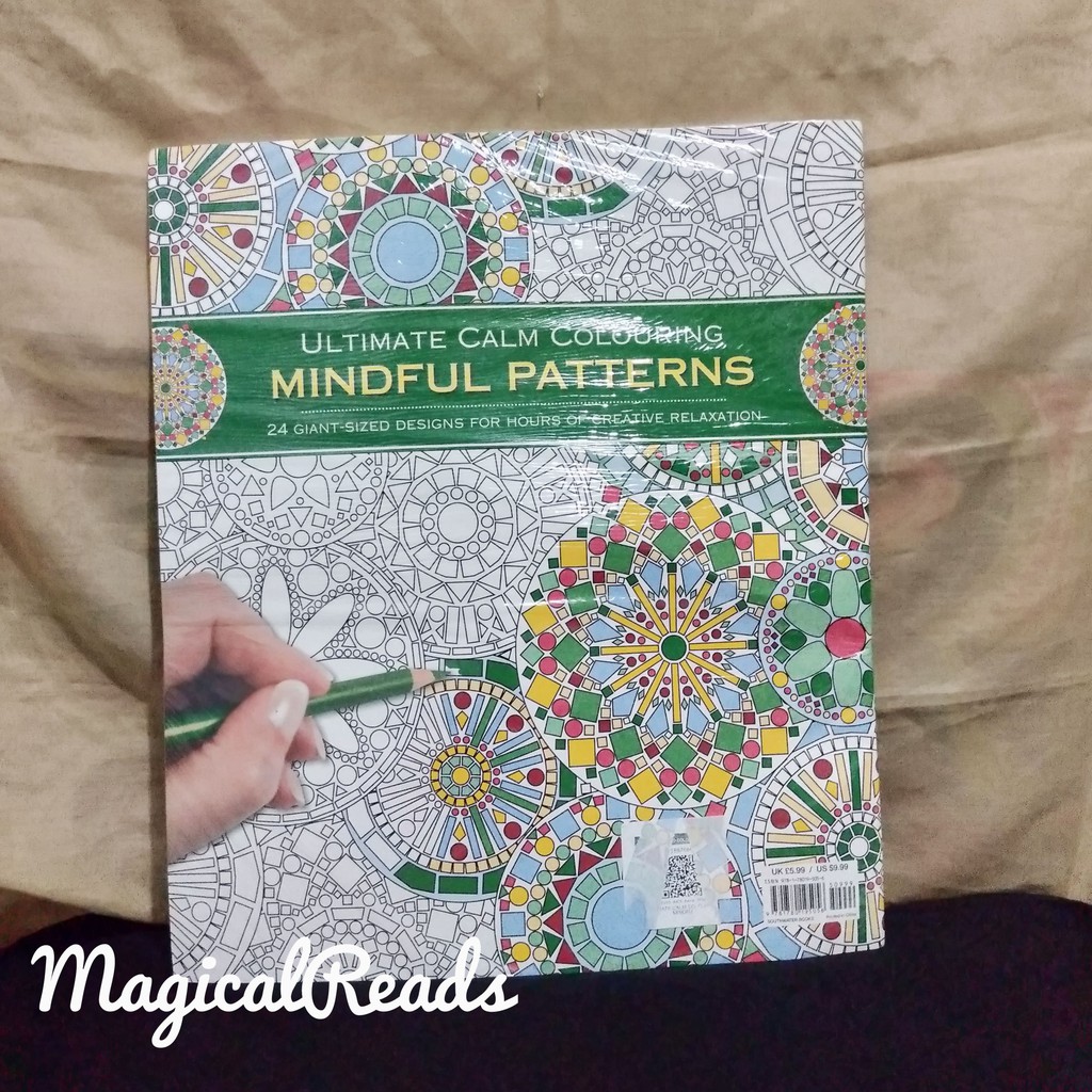 Download Coloring Book For Adult Mindful Patterns Giant Sized Designs Buku Mewarnai Ukuran Jumbo Shopee Indonesia