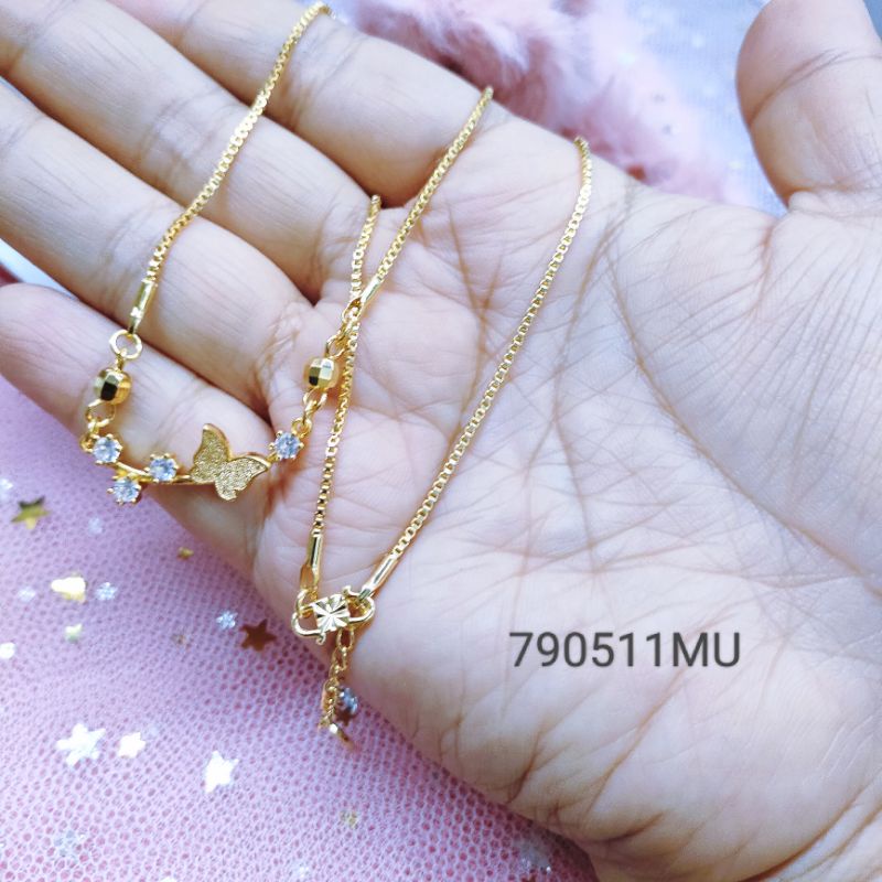 Kalung Koye Wanita Titanium Anti Karat Lapis Emas0511MU