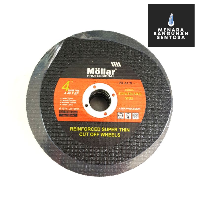 Batu Gerinda Potong Mollar 4 Inch / Cutting Wheel Grinda Stainless Steel Besi