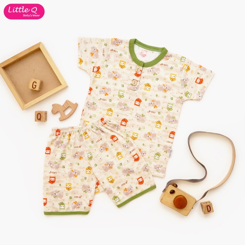 Baju Anak setelan piyama pendek bayi cewek cowok bahan premium Little Q