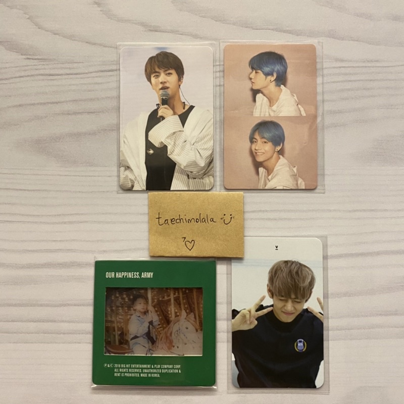 bts kim seok jin wings tour seoul final official photocard (bangtan jin wt pc) & taehyung persona v0