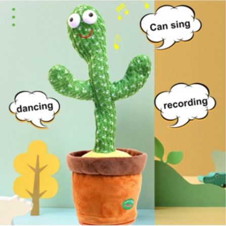 Dancing Kaktus Boneka Pintar Bisa Bicara Joget Menari Rekam Suara Goyang Gerak 3 in 1 Talking Toy Doll Cactus