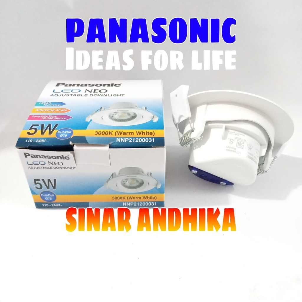 LAMPU LED ADJUSTABLE DOWNLIGHT PANASONIC 5 WATT NNP 21220/NNP 21200