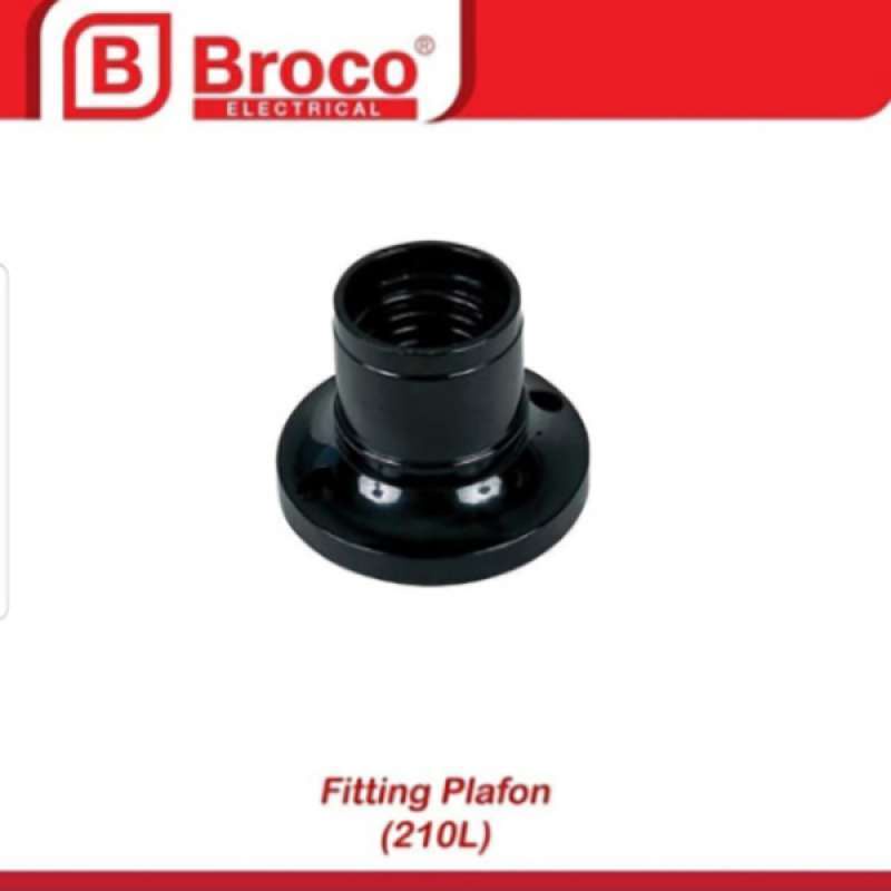 Broco Piting Plafon / Piting Lampu Bulat Hitam 210L