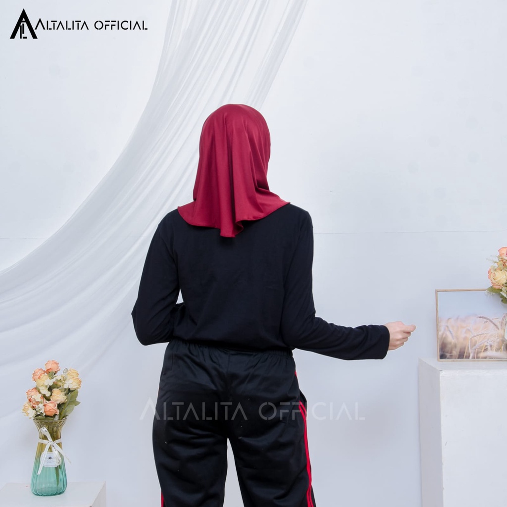 Altalita - Jilbab Instant Sporty pet Bahan Jersey Spandek Polos Premium Cocok Untuk Sekolah Olahraga dan Sehari-Hari