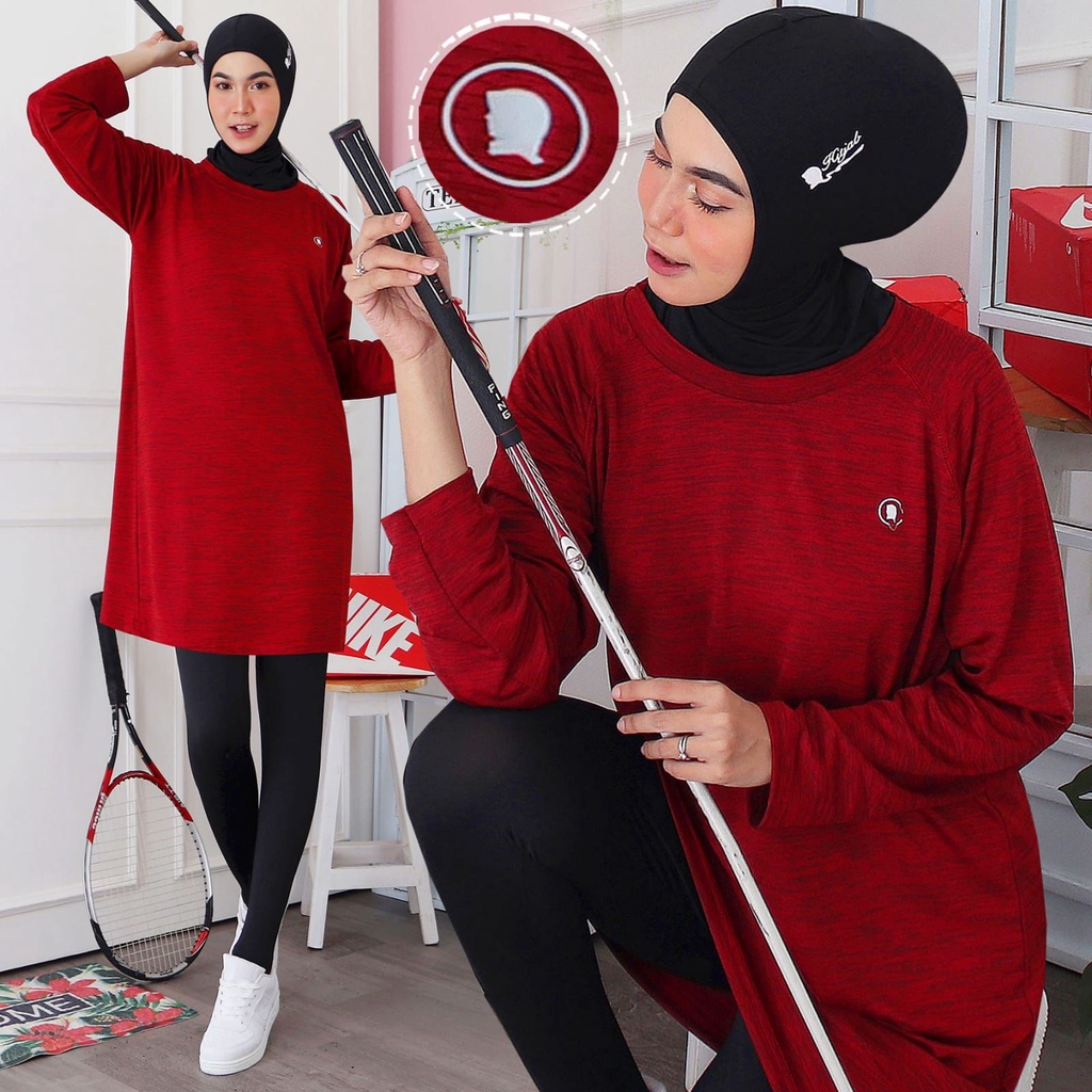 HITJAB - Tunik Sport Olahraga Wanita Misty Untuk Bersepeda Lari Senam Zumba 8812-6