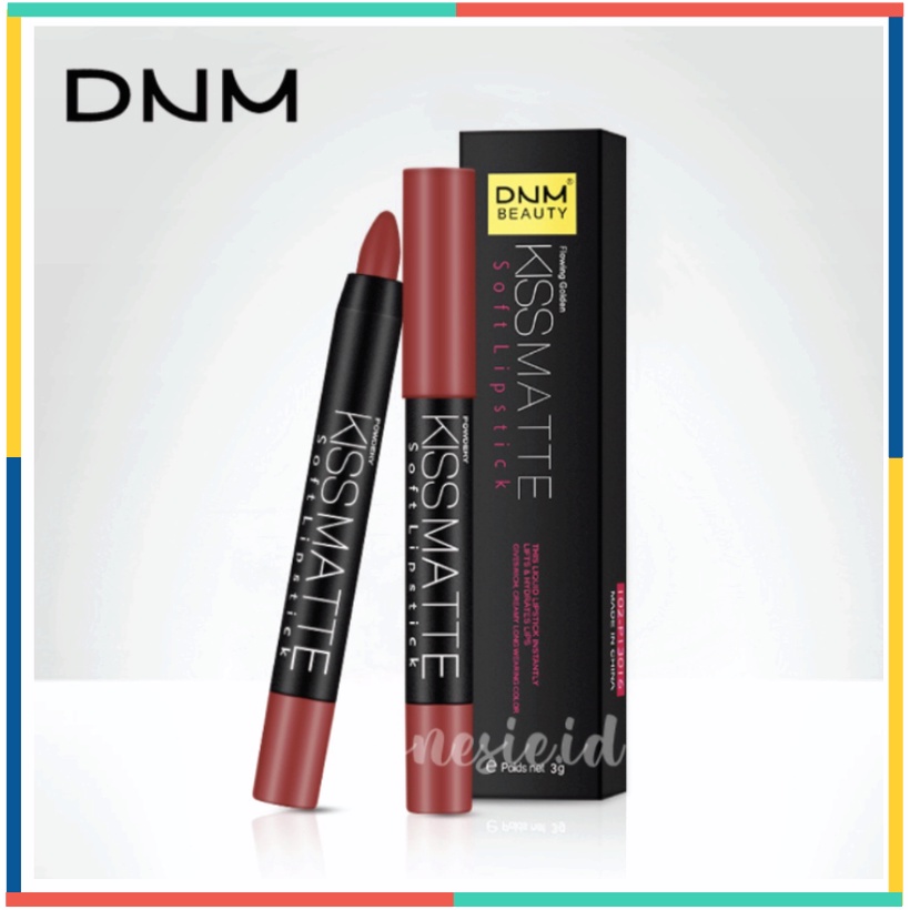 DNM Pensil Lipstik Matte Clay Lipstick Long Lasting Rotate 19 Colour