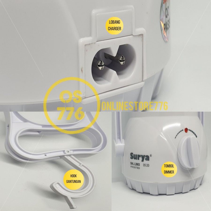 LAMPU EMERGENCY SURYA / SHL L3903 / LAMPU EMERGENCY LED / EMERGENCY LAMP / SURYA / SHL L3903 / RECHARGEABLE